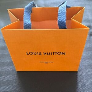 Louis Vuitton Vibrant Orange Tote with Blue Handles
